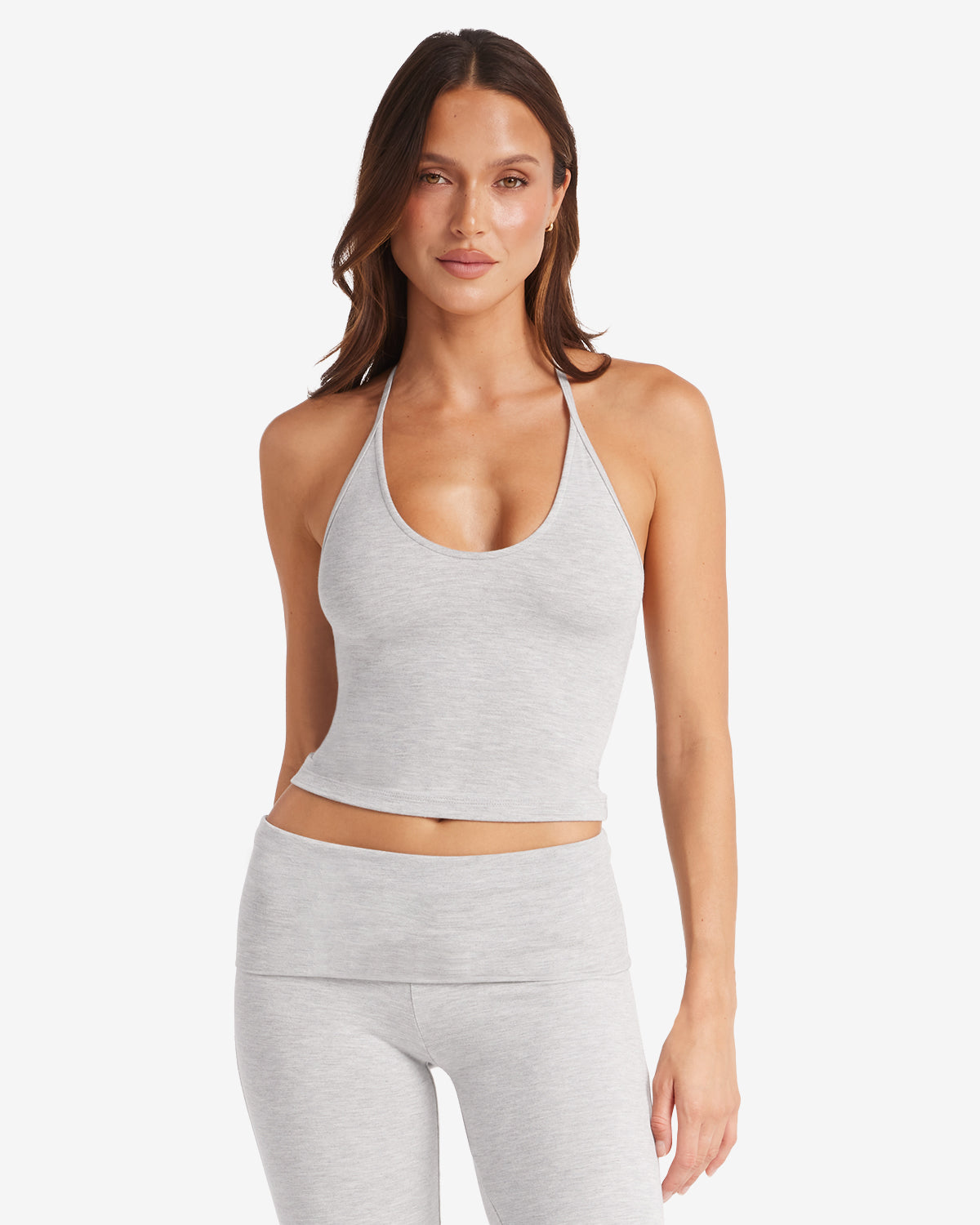 Halter Tie Tank | Light Grey