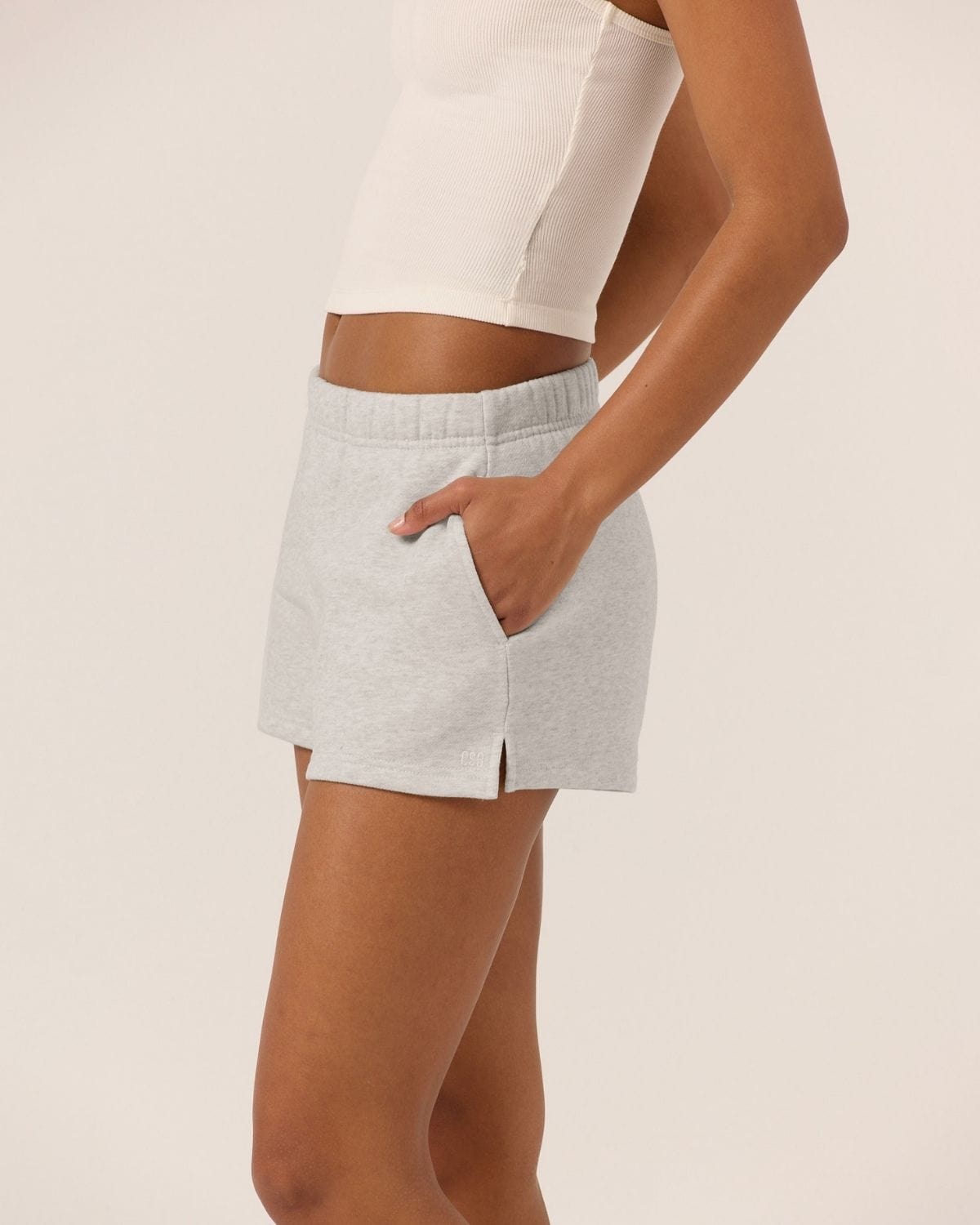 Fleece Sweat Shorts | Snow Marl