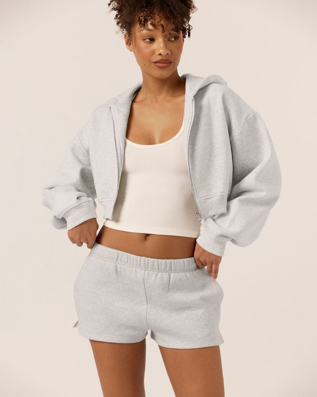 Fleece Sweat Shorts | Snow Marl