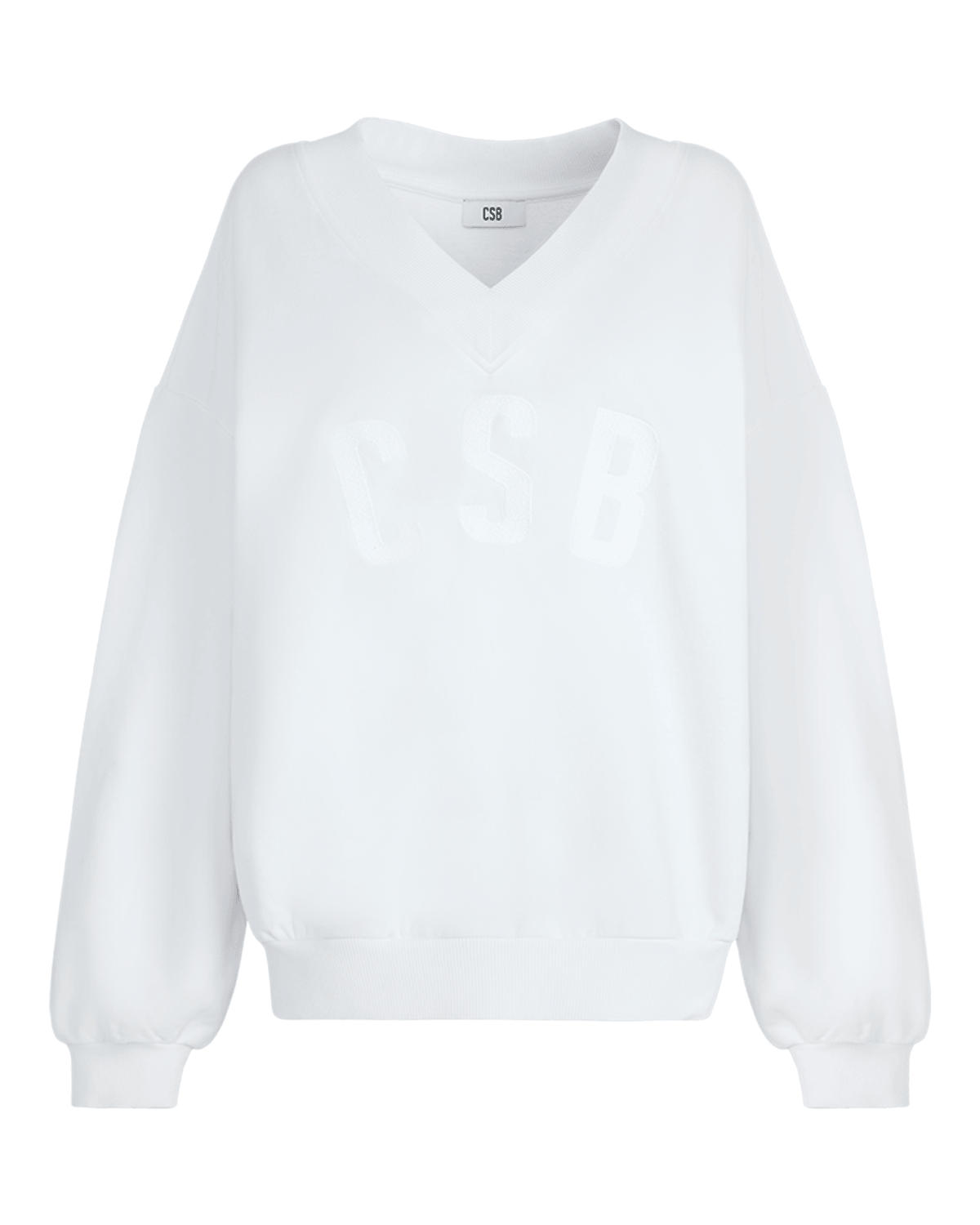 CSB V Neck Sweatshirt | White