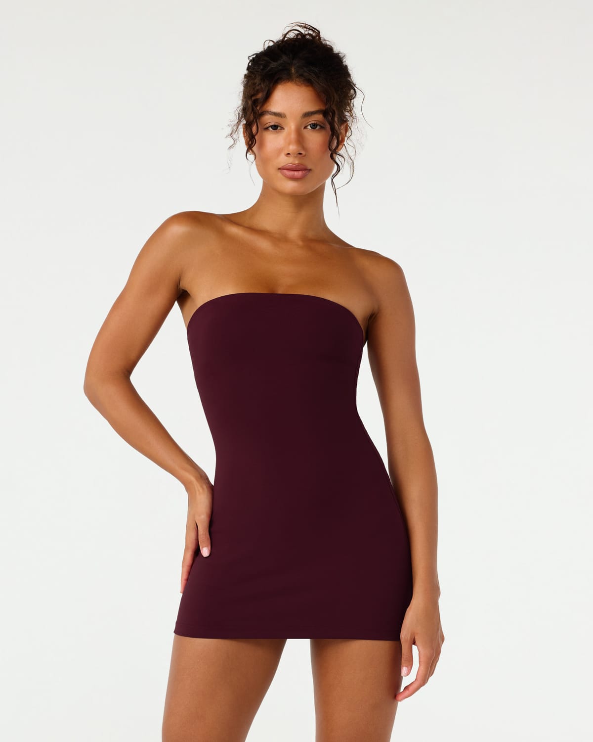 Form Strapless Mini Dress | Wine - M