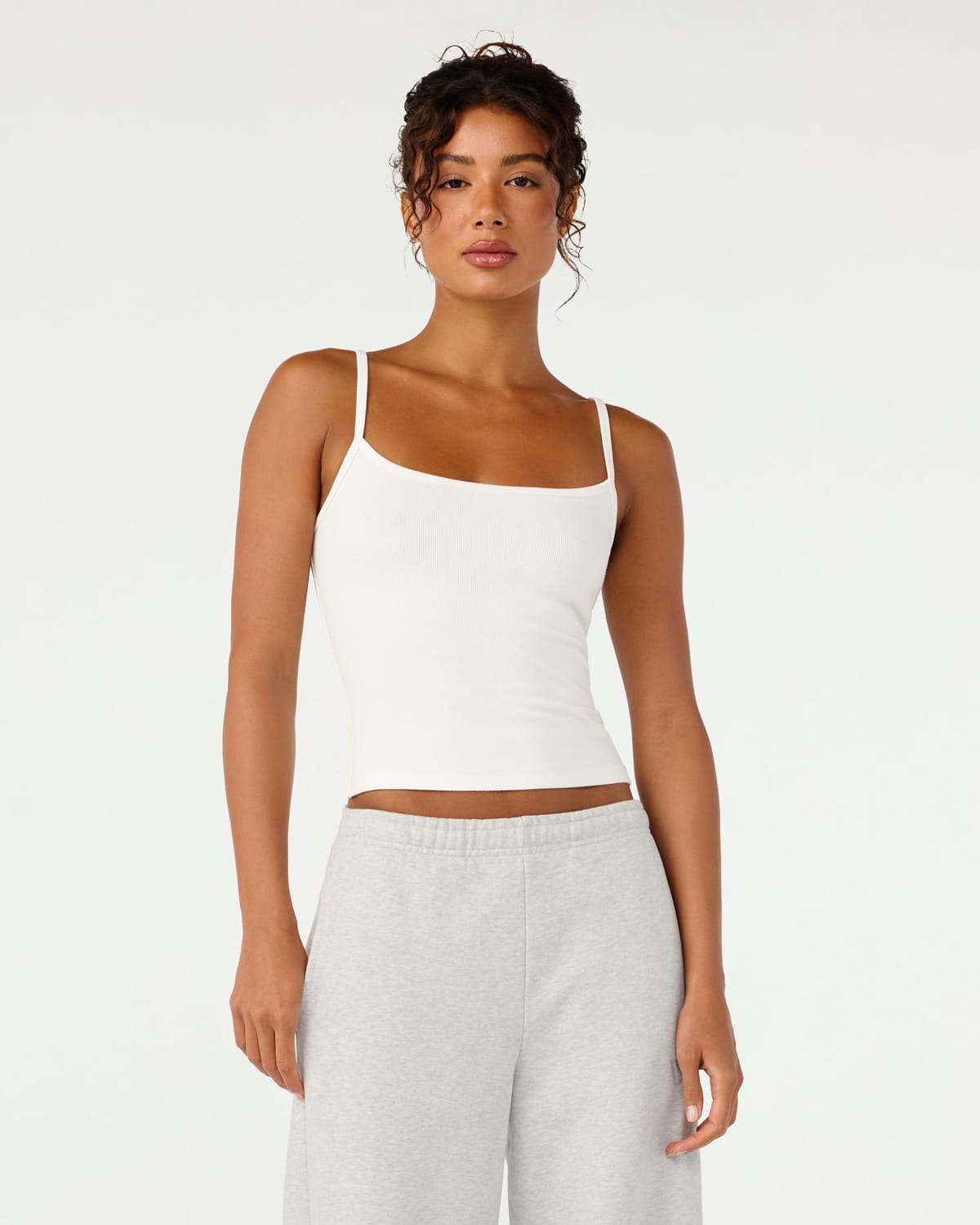 Rib Cami Tank | White