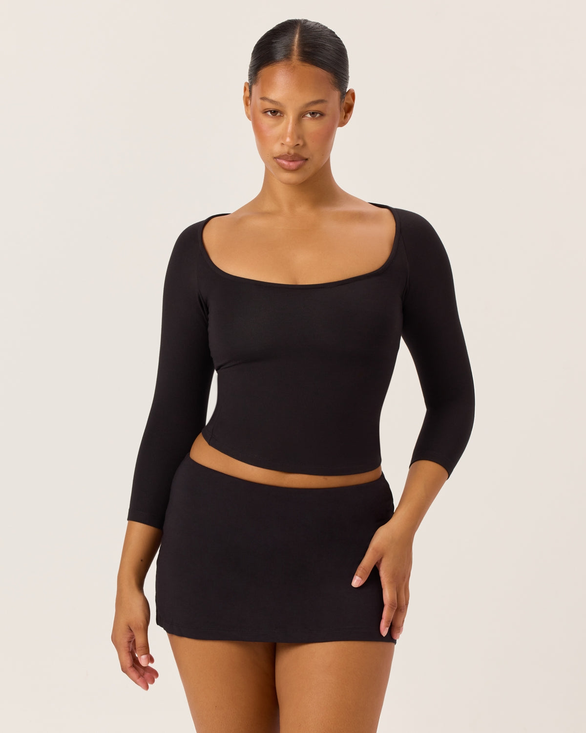 3/4 Sleeve Top | Black