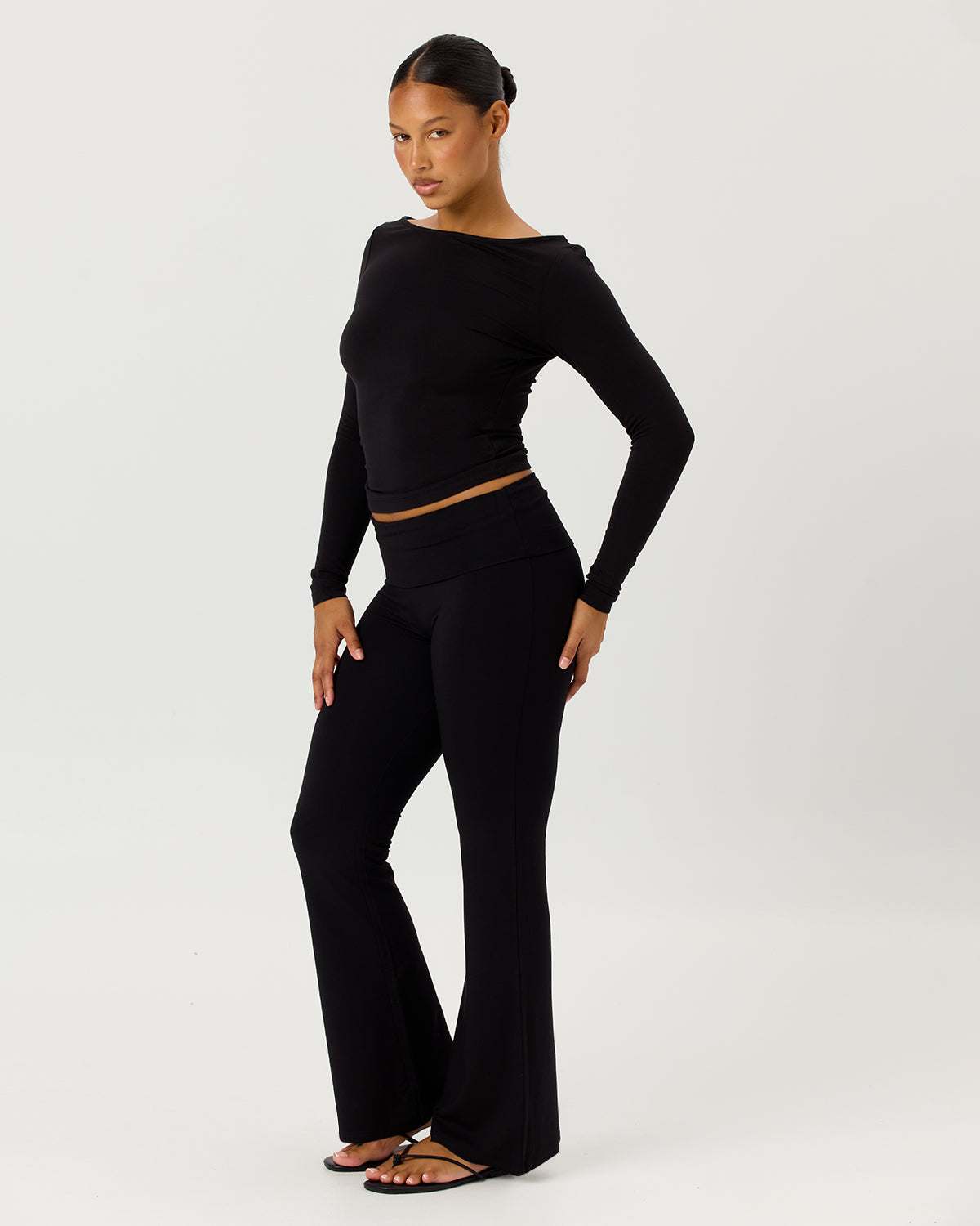 Jersey Flare Pant | Black