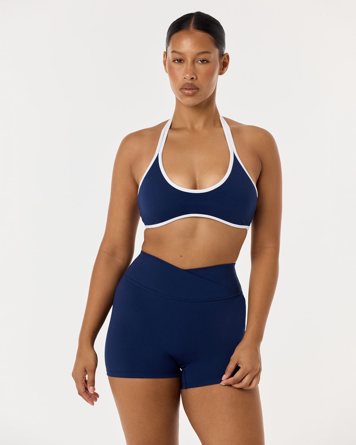 Crop Shop Serenity Halter Crop | Navy Two Tone
