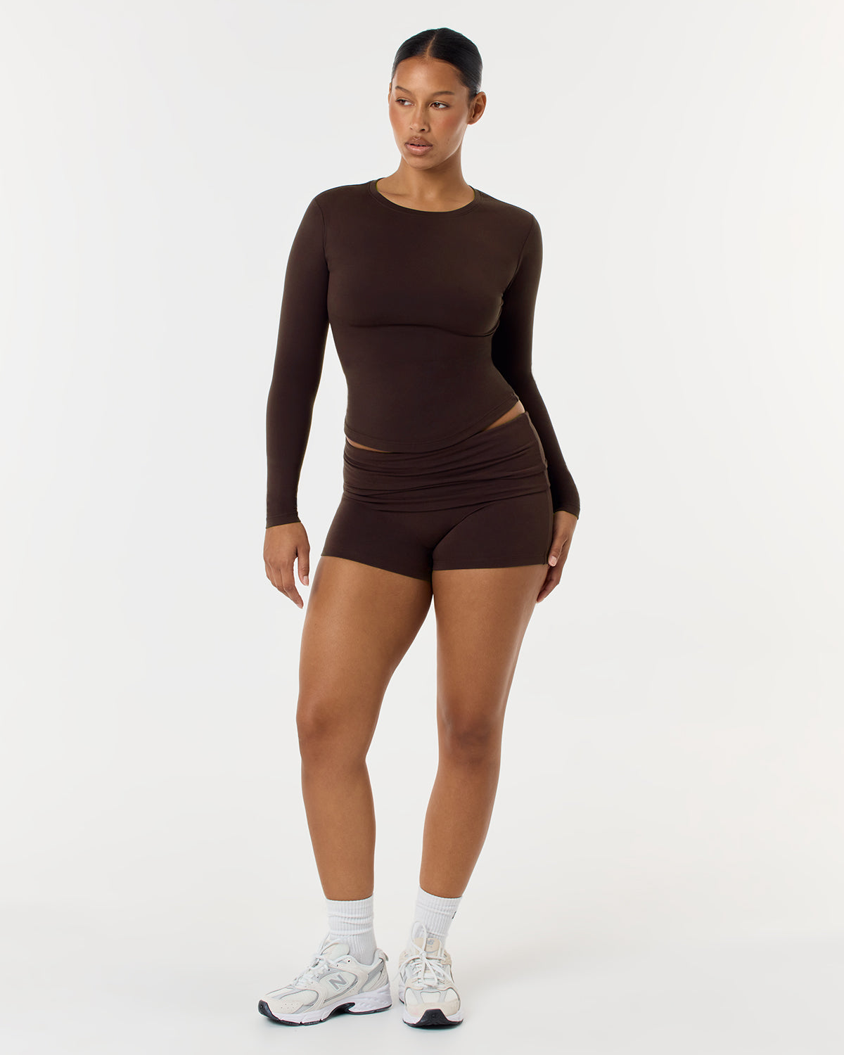 Foldover Yoga Short | Espresso