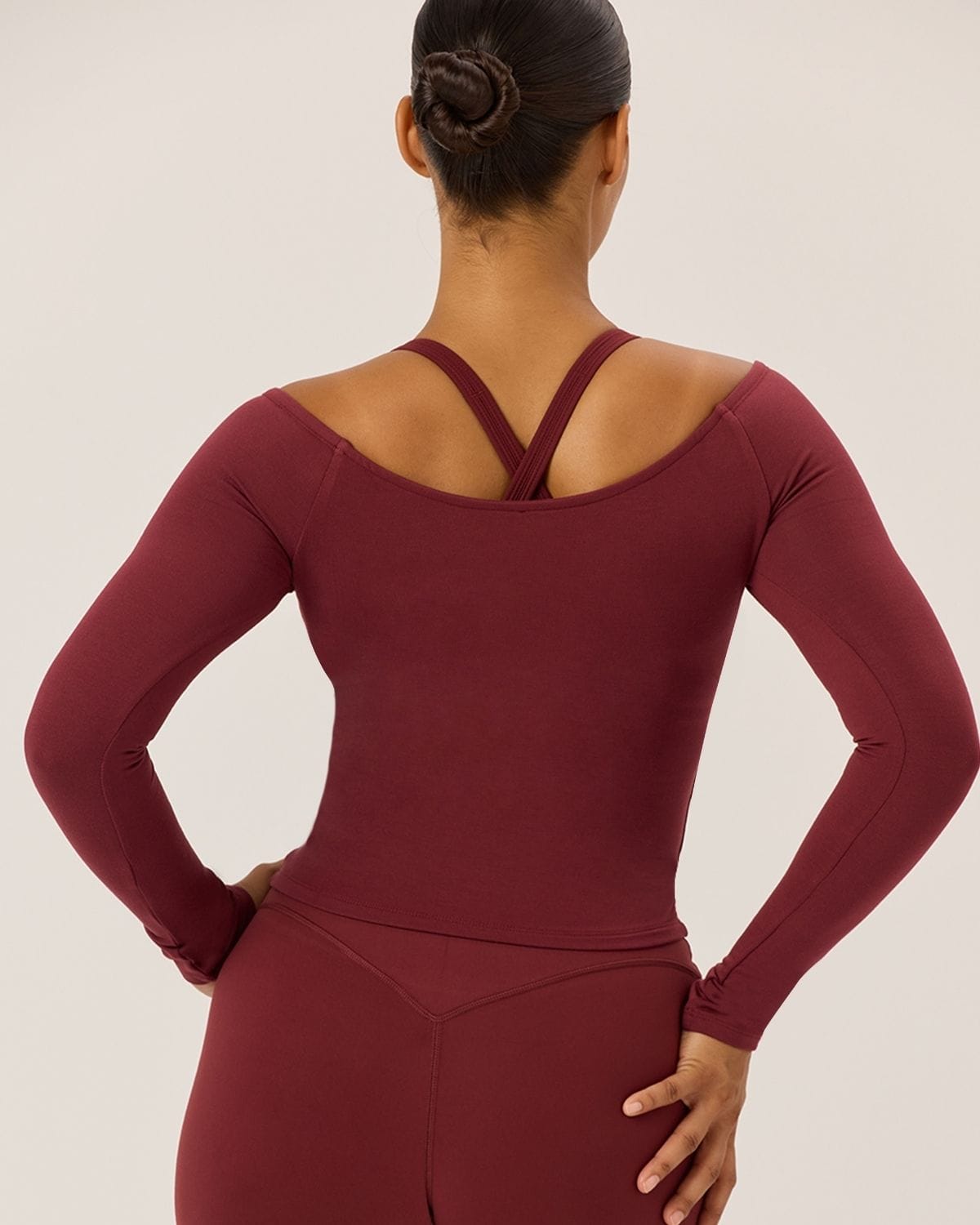 Off Shoulder Wrap Top | Burgundy