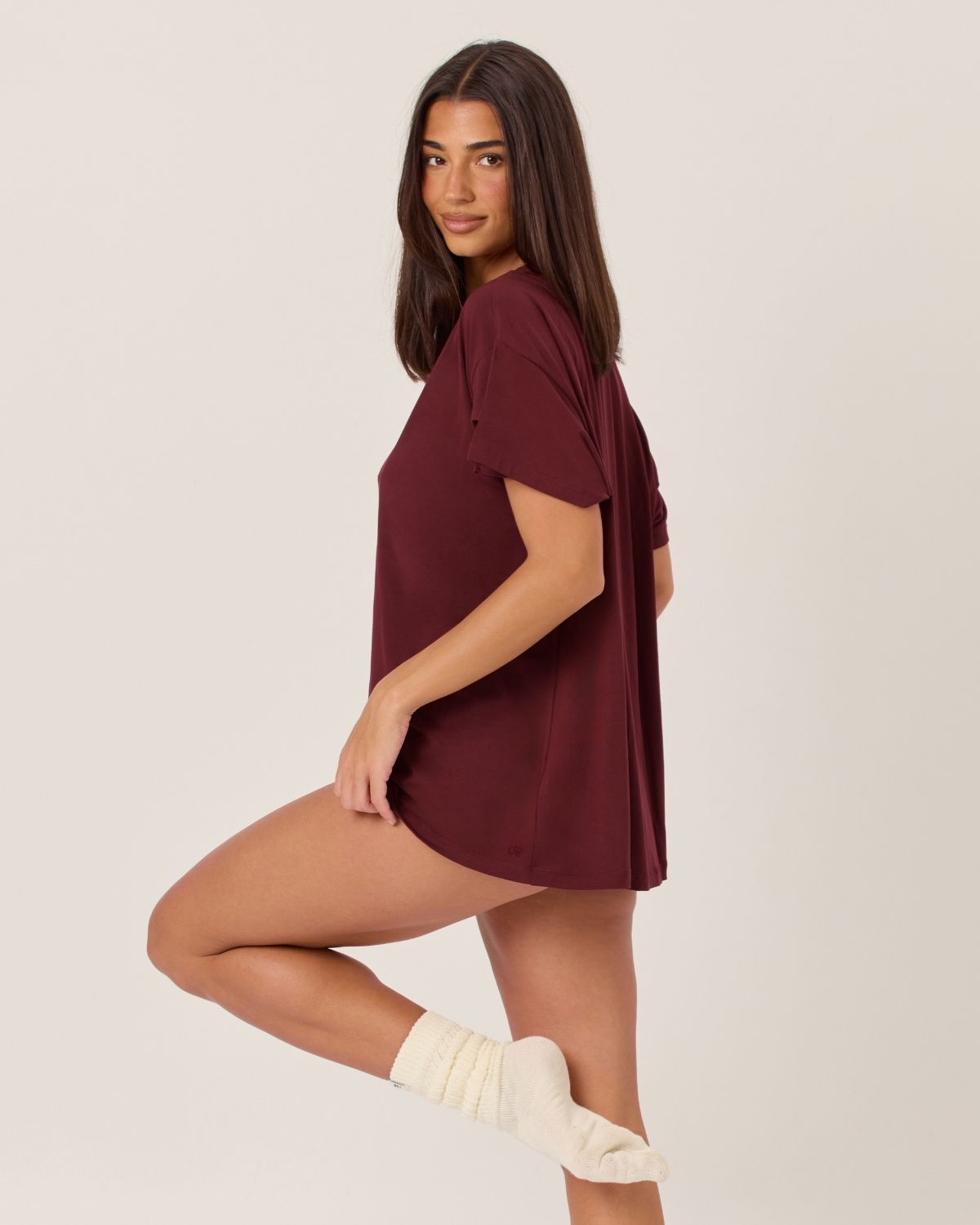 Oversized Sleep Tee | Burgundy
