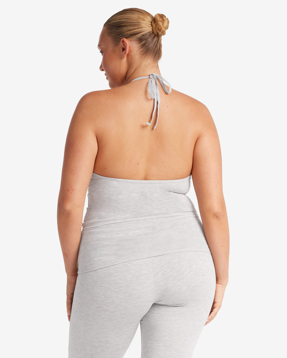 Halter Tie Tank | Light Grey