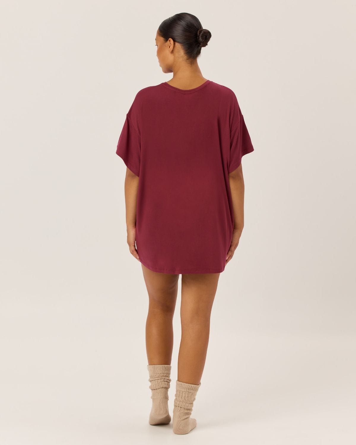 Oversized Sleep Tee | Burgundy