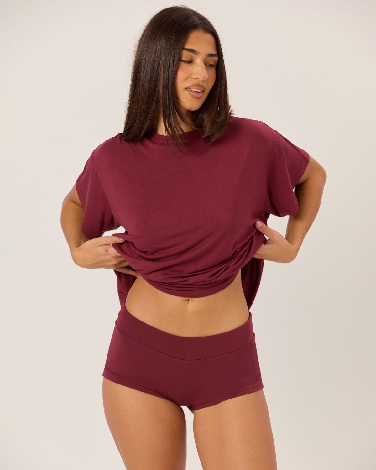 Boy Leg Shorts | Burgundy