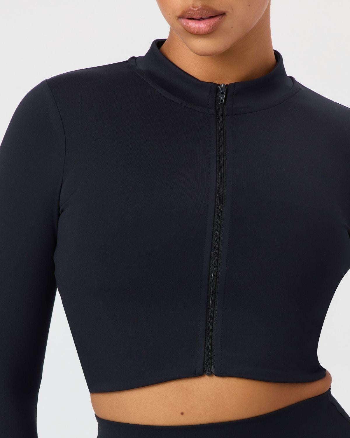 Serenity Cropped Zip Jacket | Black