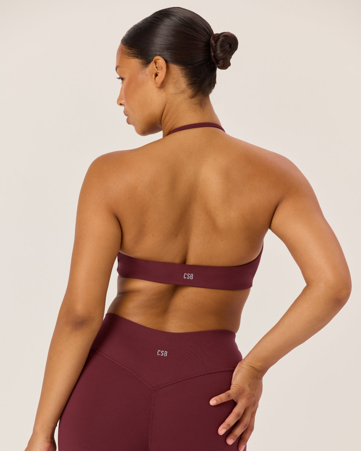 Serenity Contour Halter Crop | Burgundy