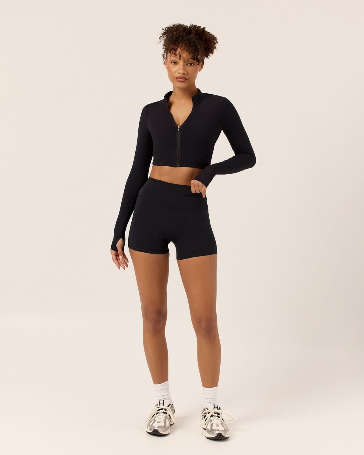 Serenity Cropped Zip Jacket | Black