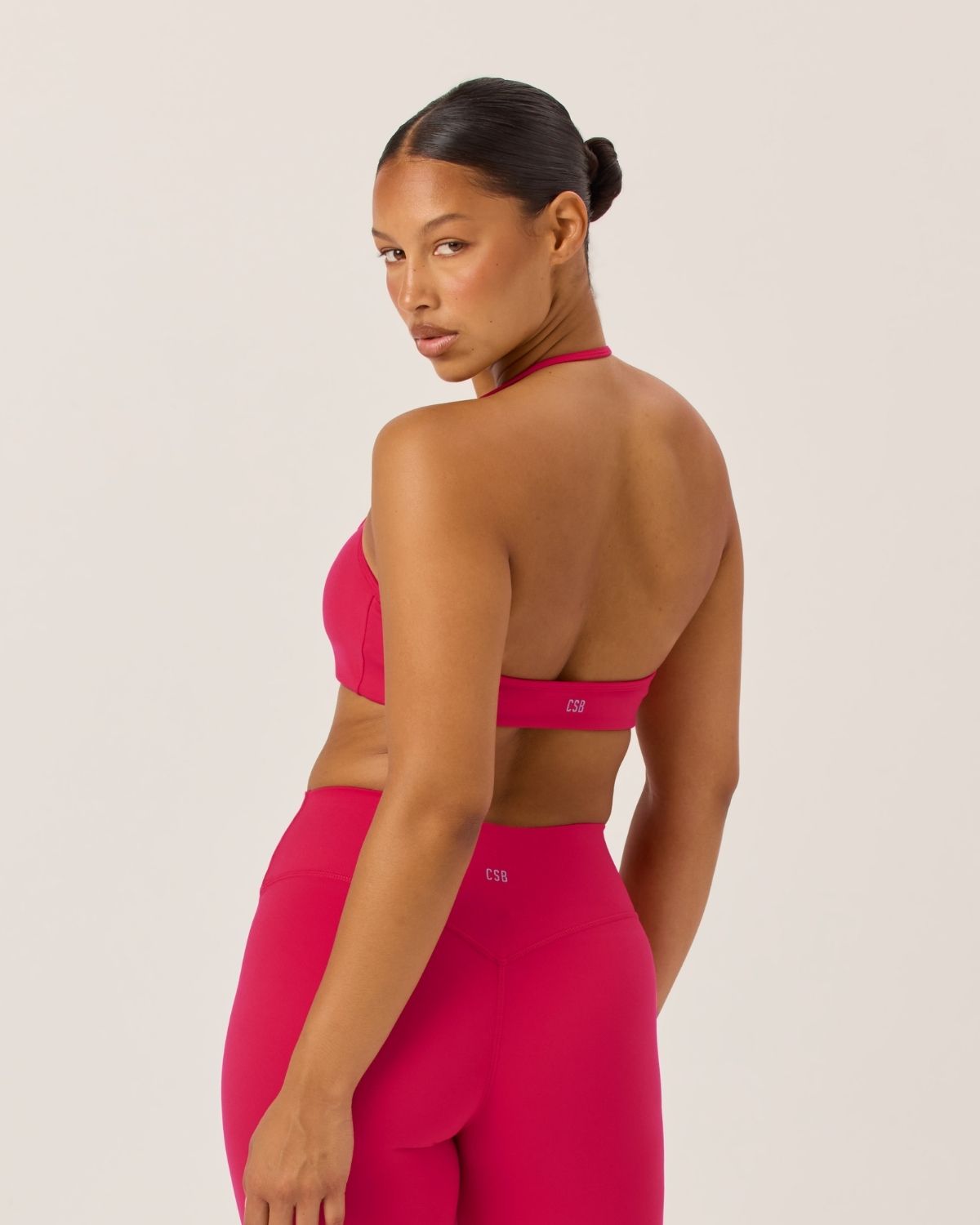 Serenity Contour Halter Crop | Strawberry