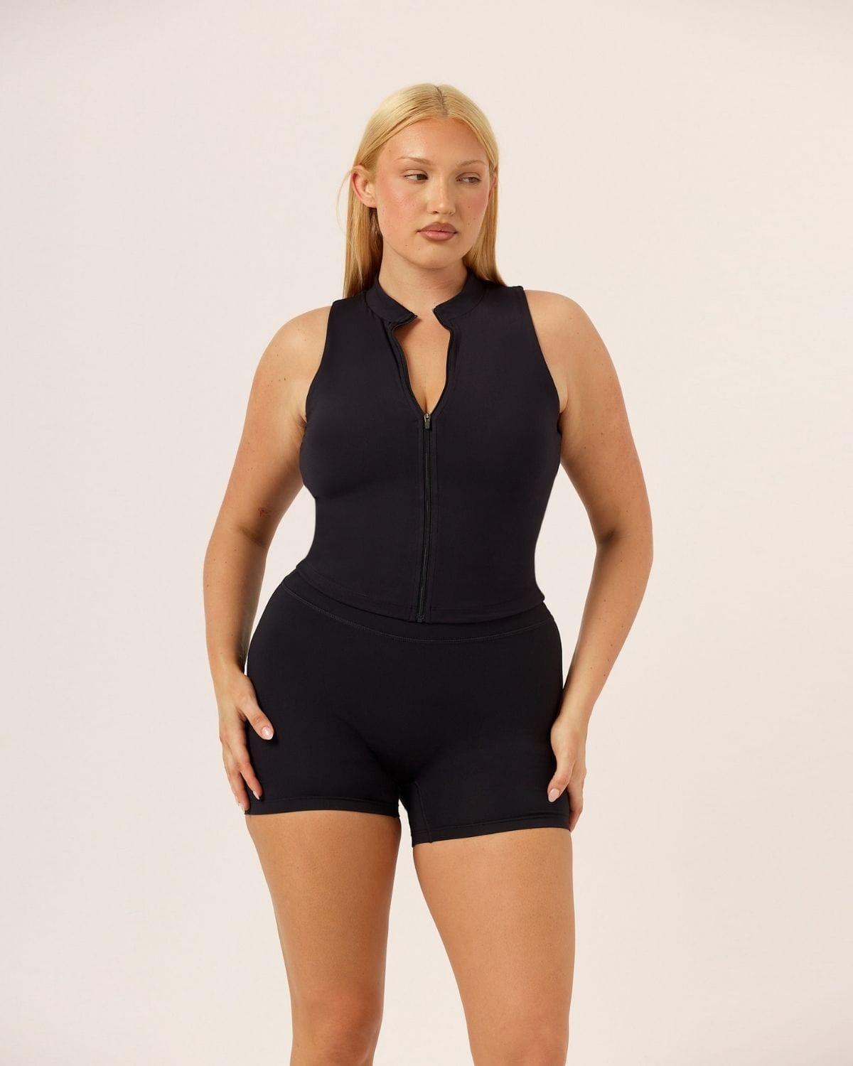 Serenity Active Zip Tank | Black