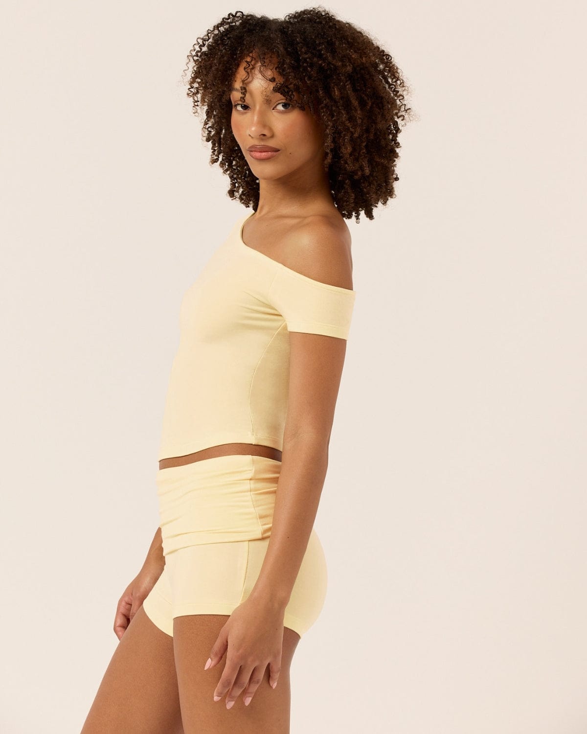 One Shoulder Capped Sleeve Top | Butter