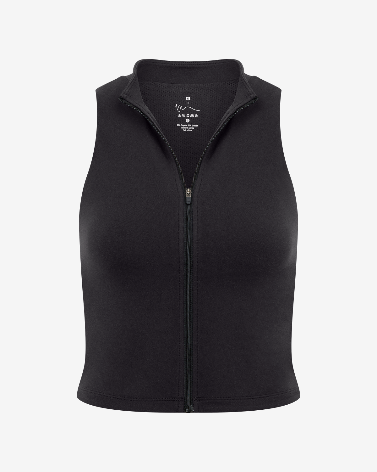 Serenity Active Zip Tank | Black