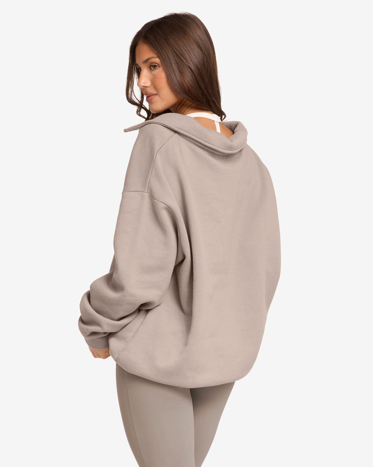 Open Collared Sweater | Latte