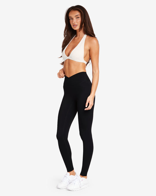 Fade Crossover Scrunch Leggings | Black