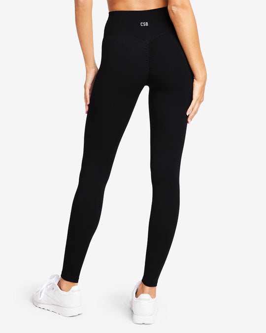 Fade Crossover Scrunch Leggings | Black