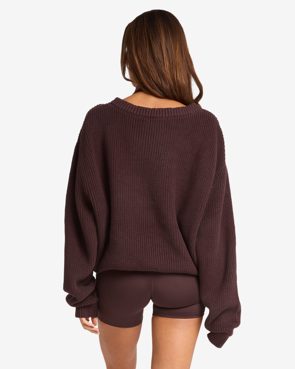 Off Shoulder Knit Sweater | Espresso