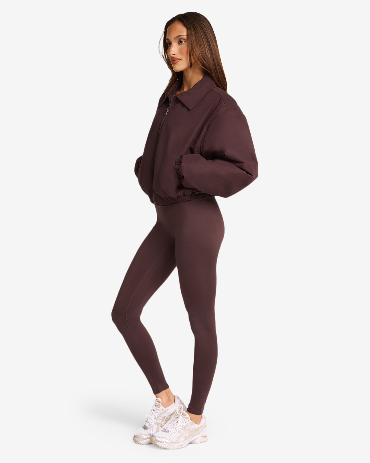 Cropped Oversized Bomber Jacket | Espresso