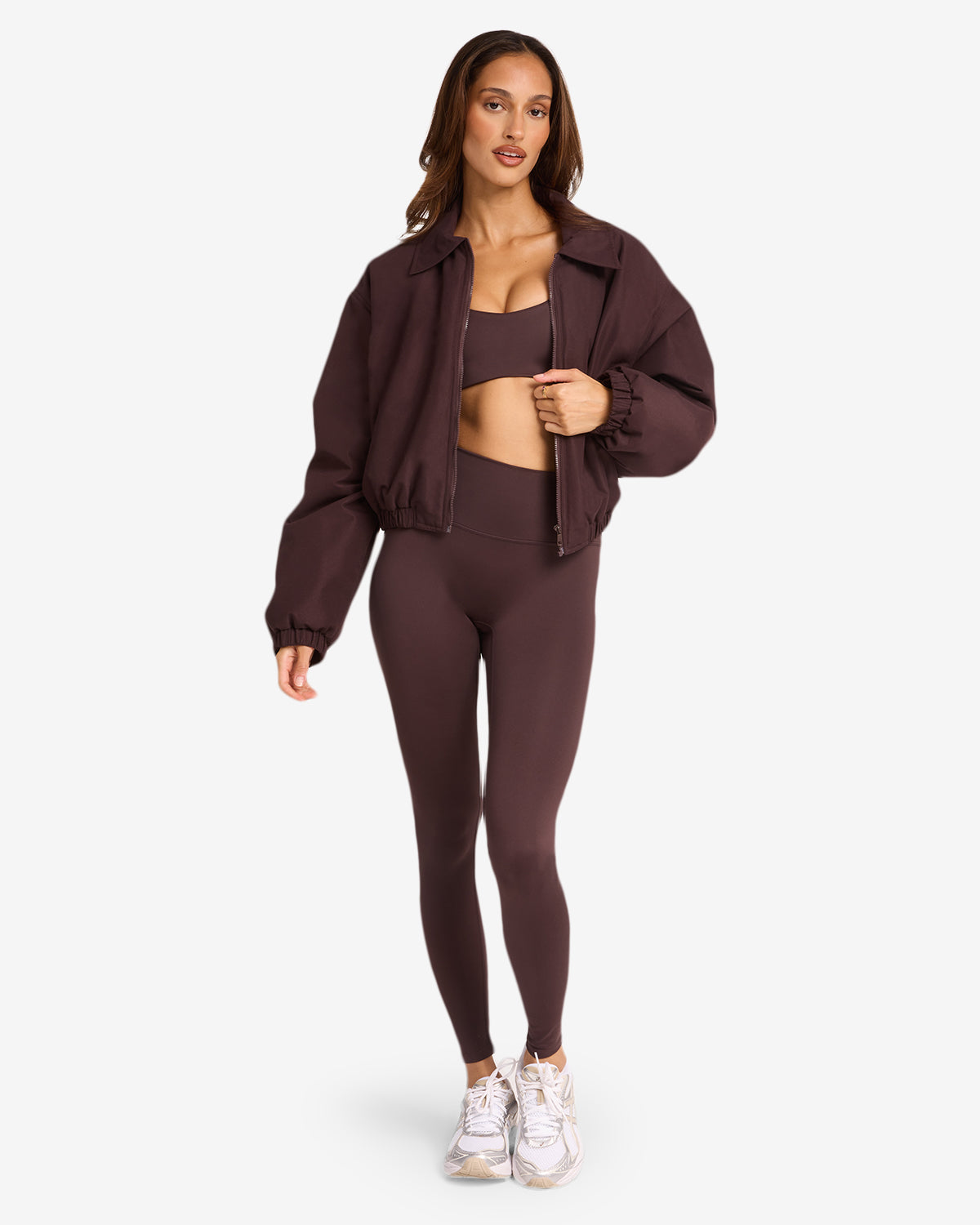 Cropped Oversized Bomber Jacket | Espresso
