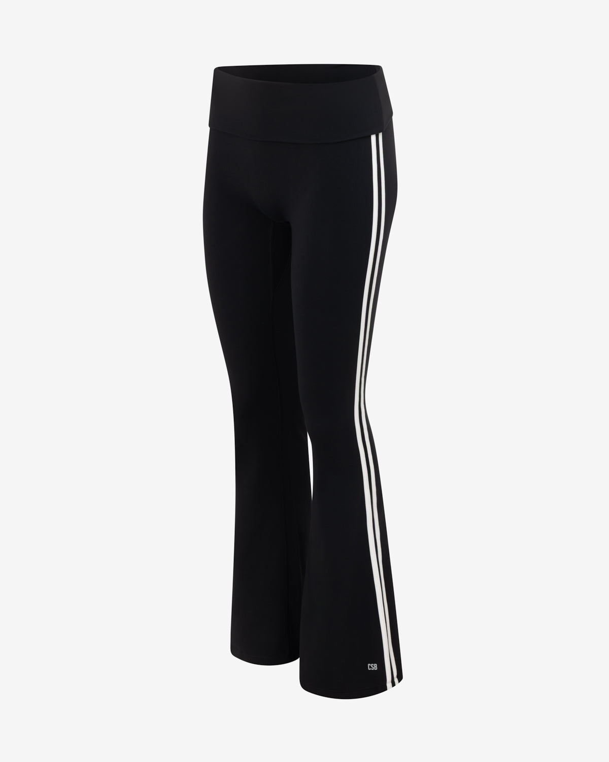 Form Invisible Scrunch Fold Over Stripe Flare Leggings | Black