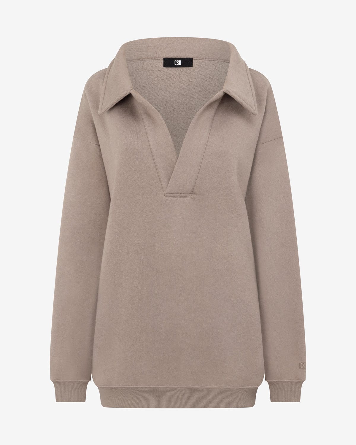 Open Collared Sweater | Latte
