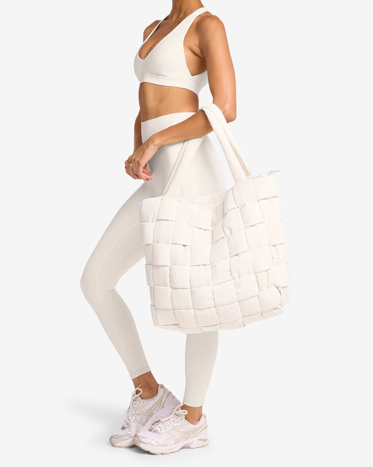 Cute Vanilla Cream Bag Puffer Tote Bag | Vanilla main image 2