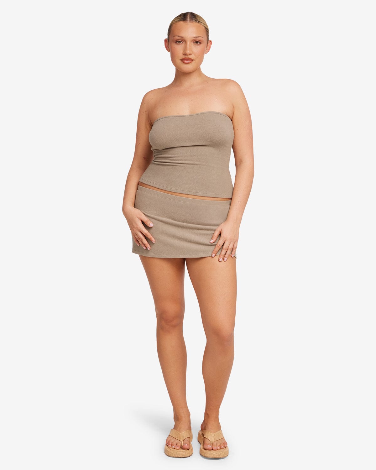 Terry Mini Skirt | Almond
