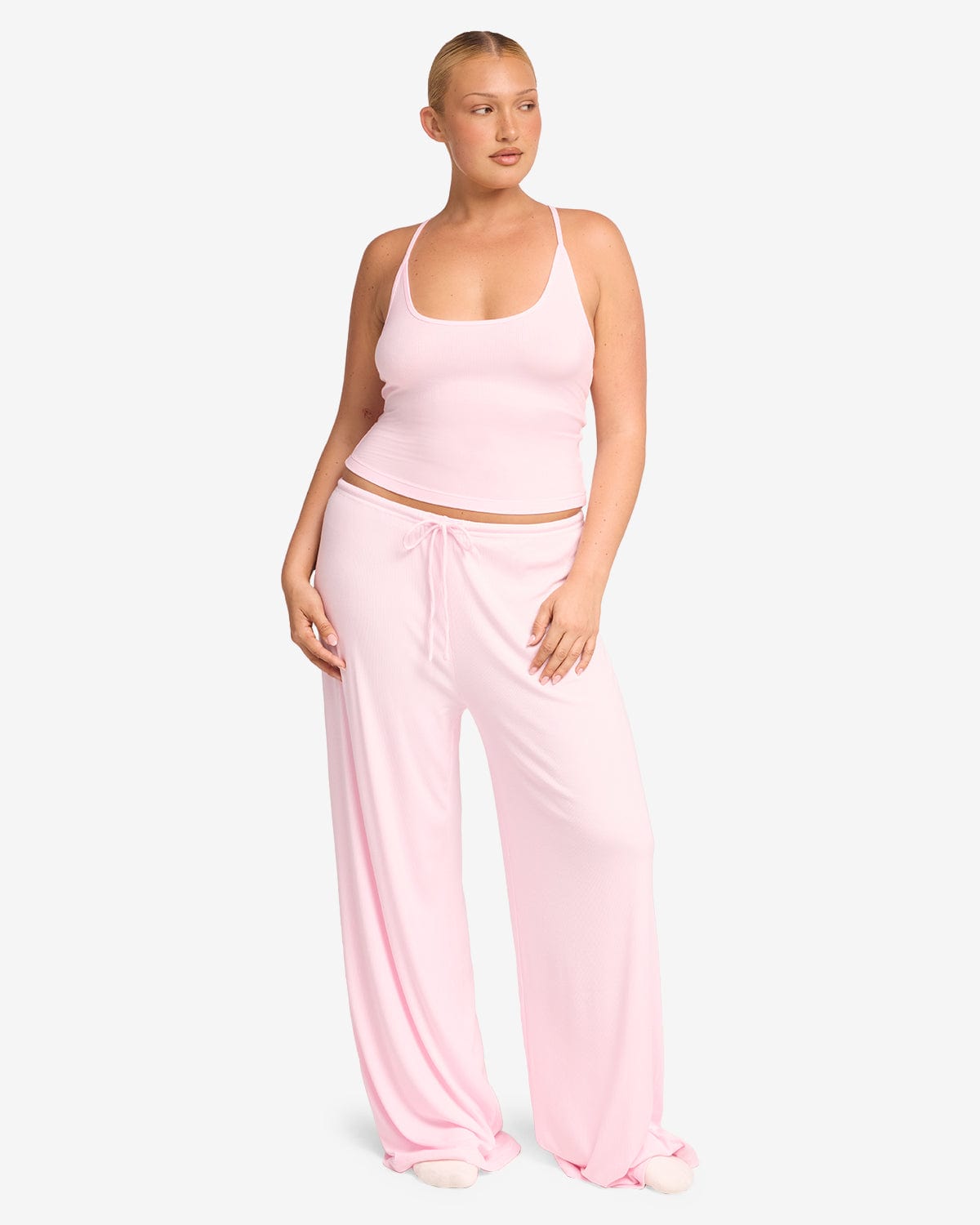 Rib Wide Leg Sleep Pant | Blossom