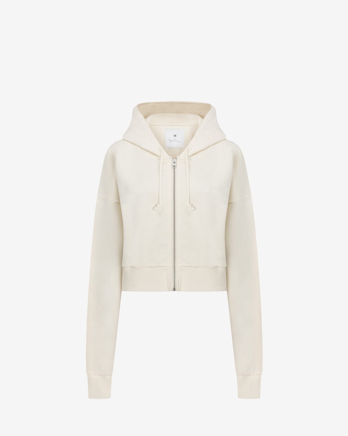 Cropped Zip Hoodie | Milk