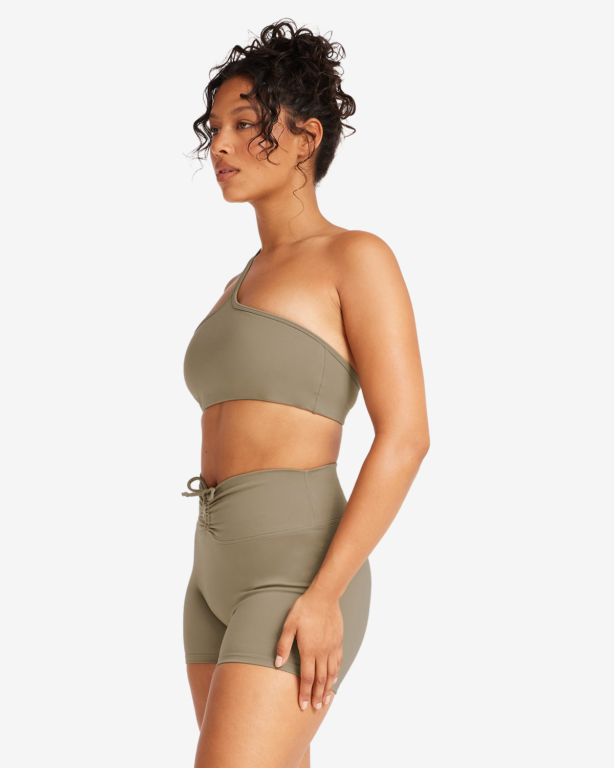 Serenity Strappy One Shoulder Crop | Vintage Khaki