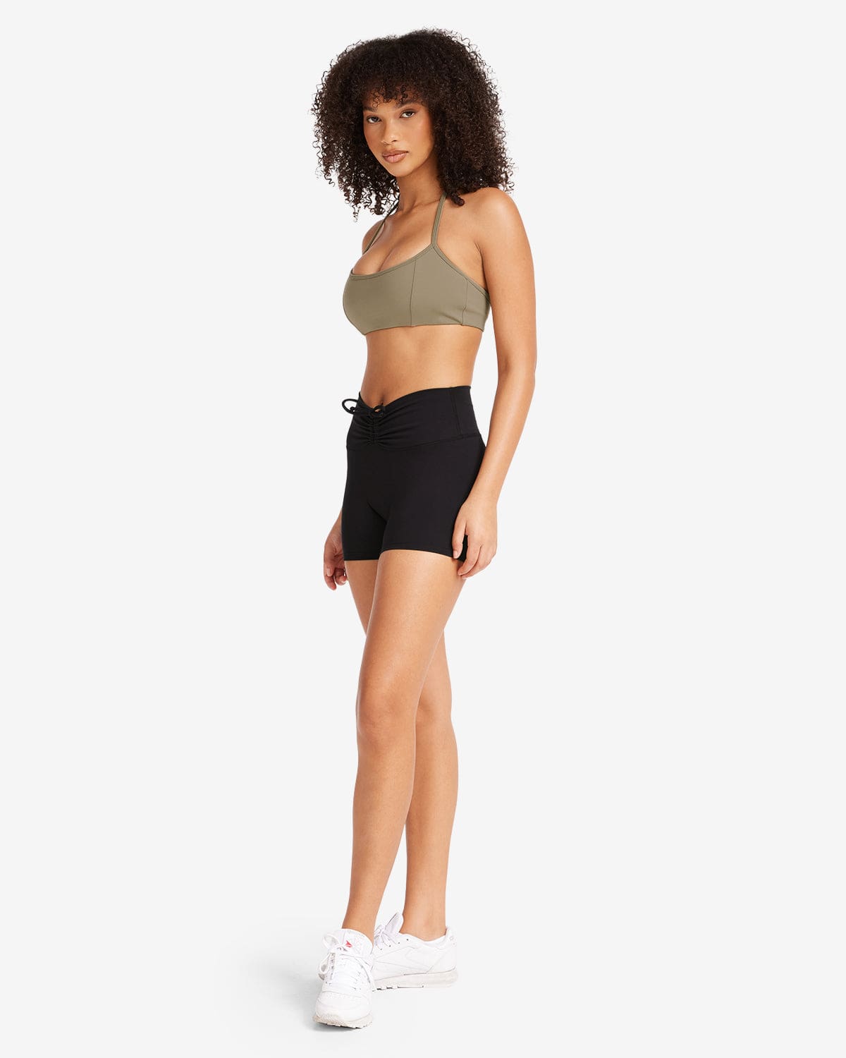 Serenity Drawstring Scrunch Shorts 4" | Black