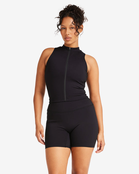 Serenity Active Zip Tank | Black