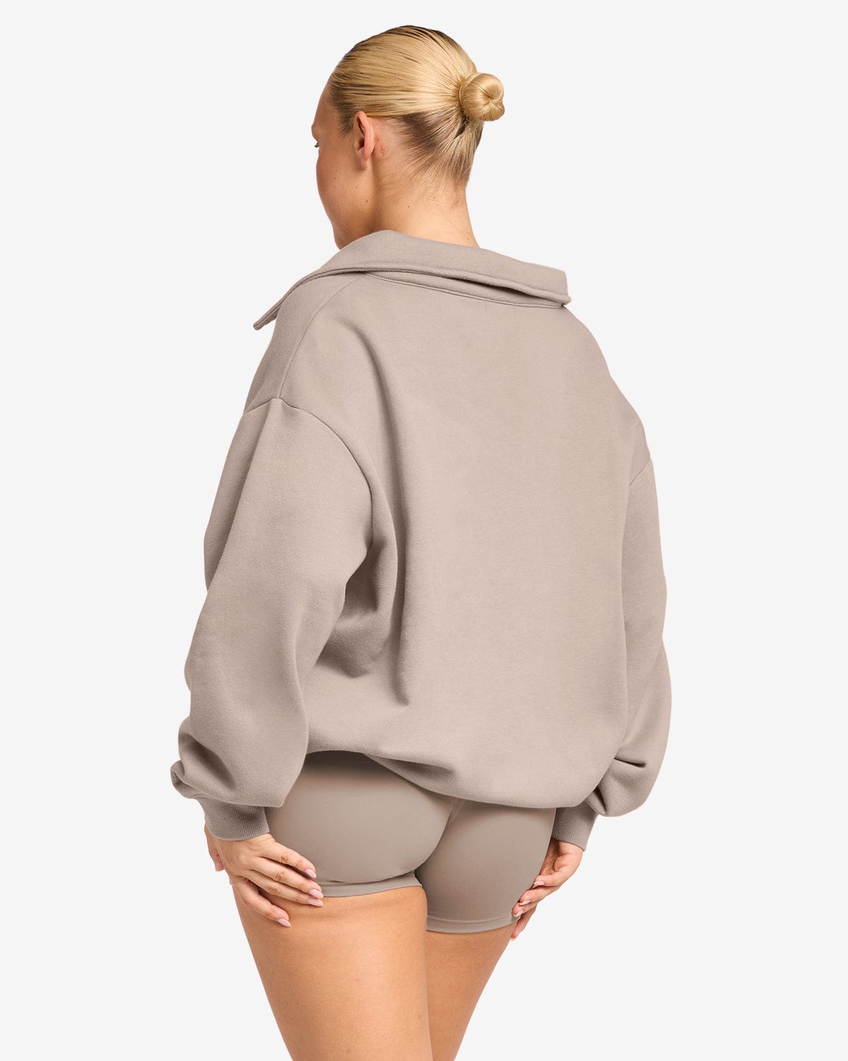 Open Collared Sweater | Latte