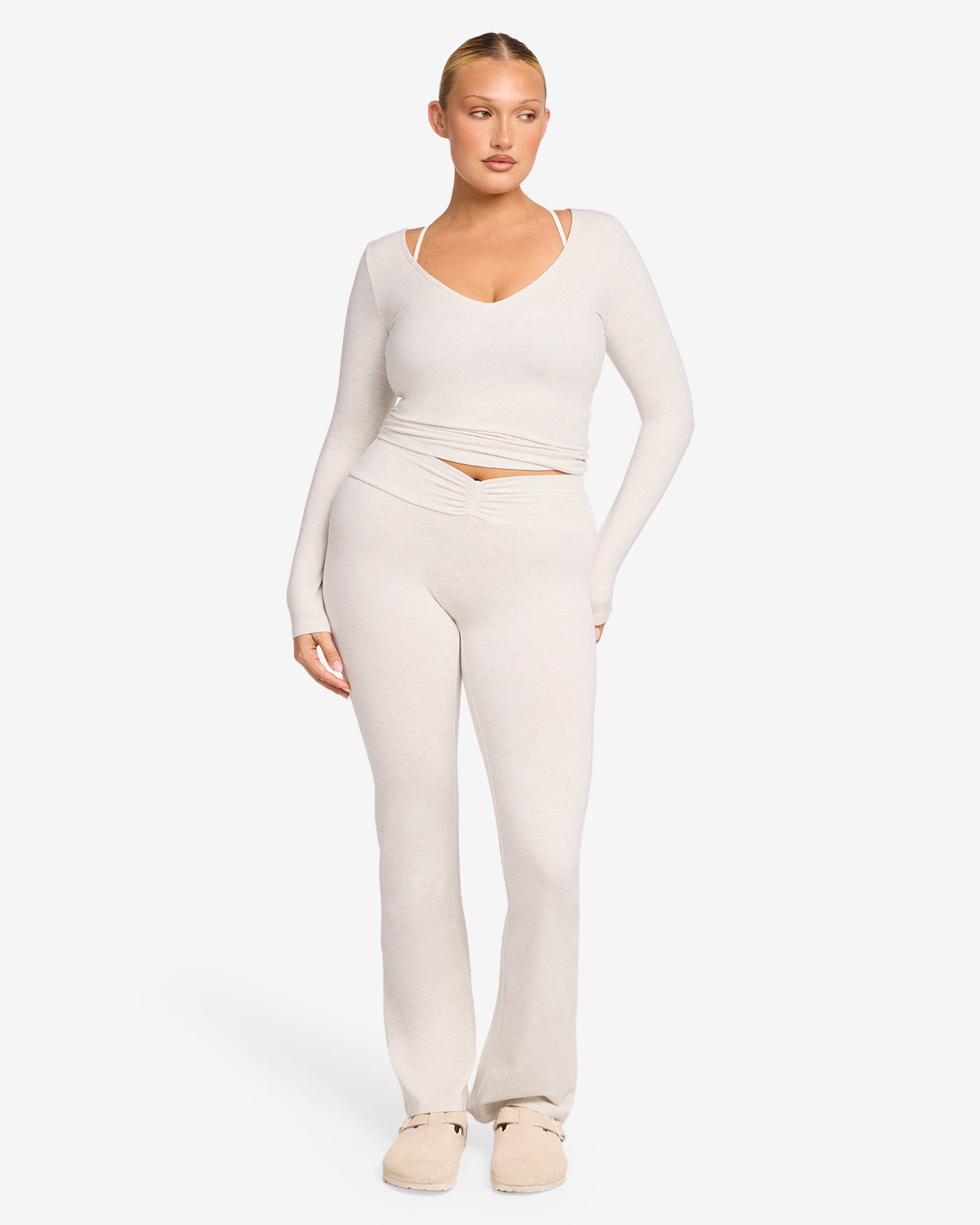 Ruched Yoga Pant | Oat Marl