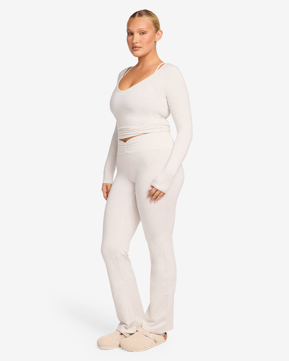 Ruched Yoga Pant | Oat Marl