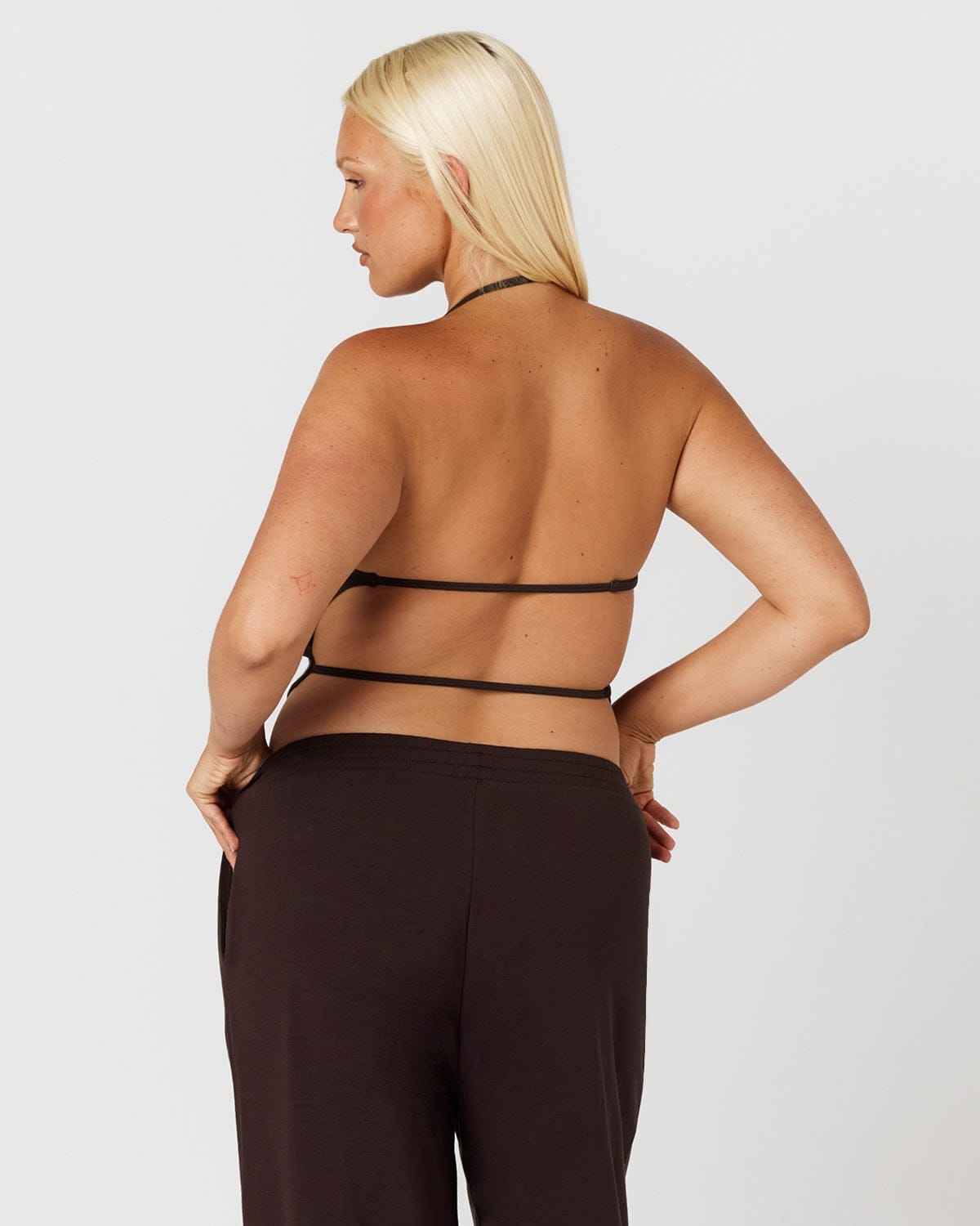 Open Back Halter Top | Espresso