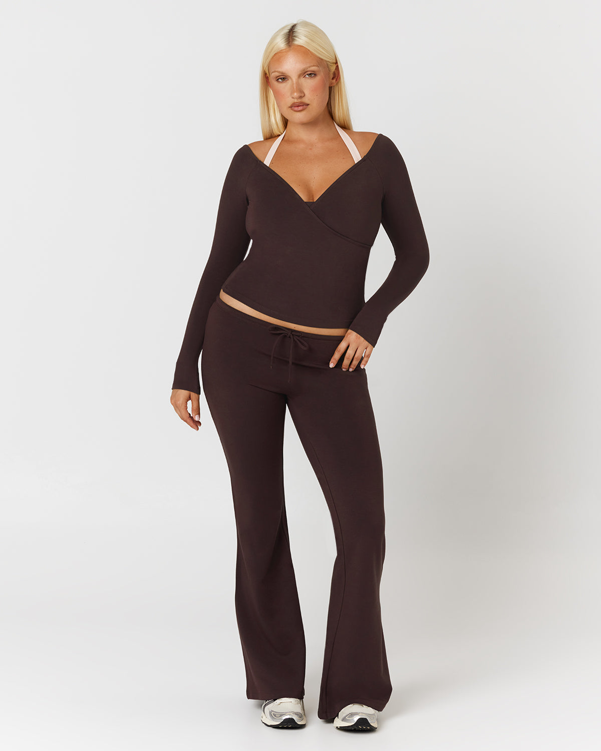 Drawstring Flare Pants | Espresso