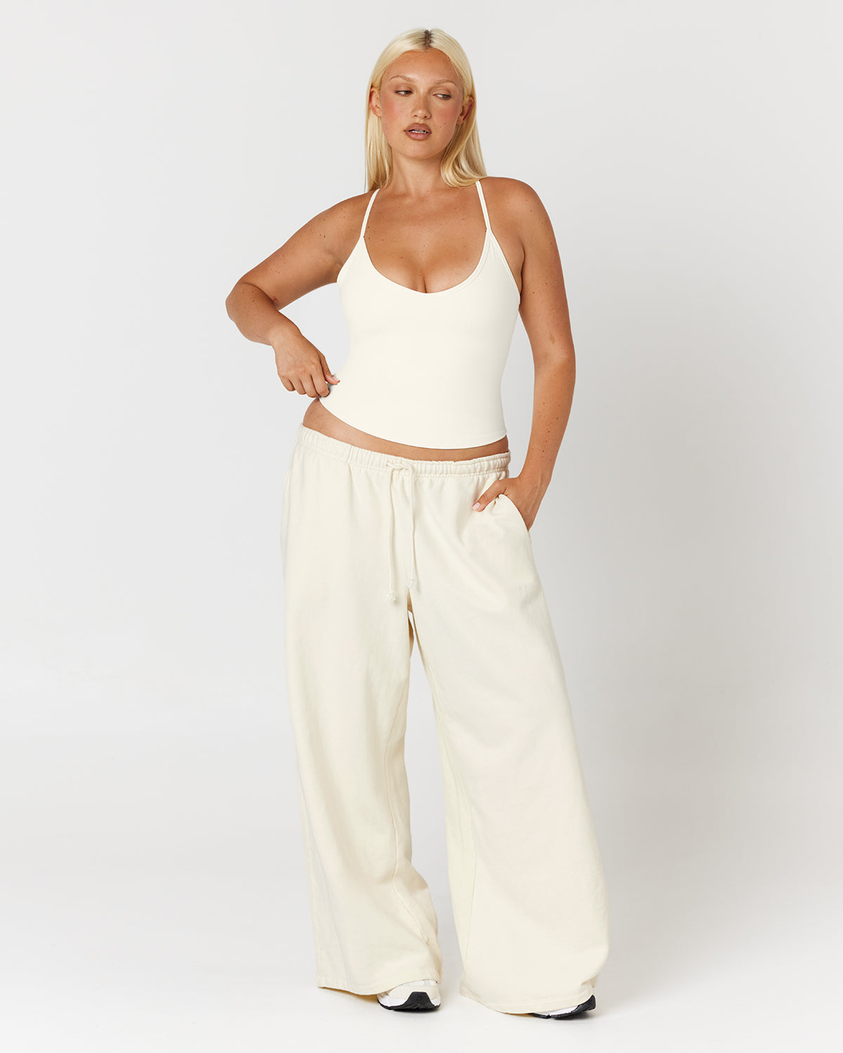 Wide Leg Sweatpants | Milk