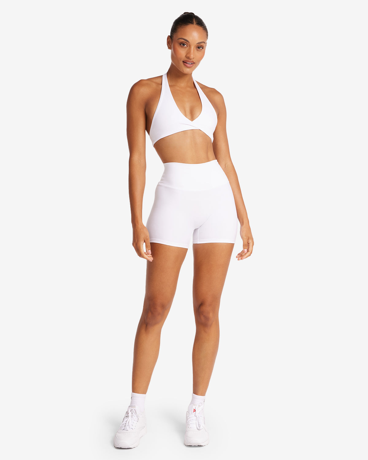 Serenity Scrunch Shorts 4" | White