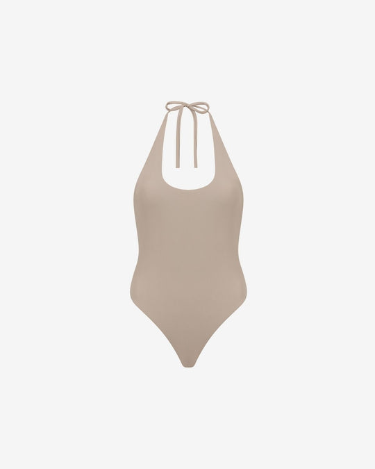 Swim Halter One Piece | Almond