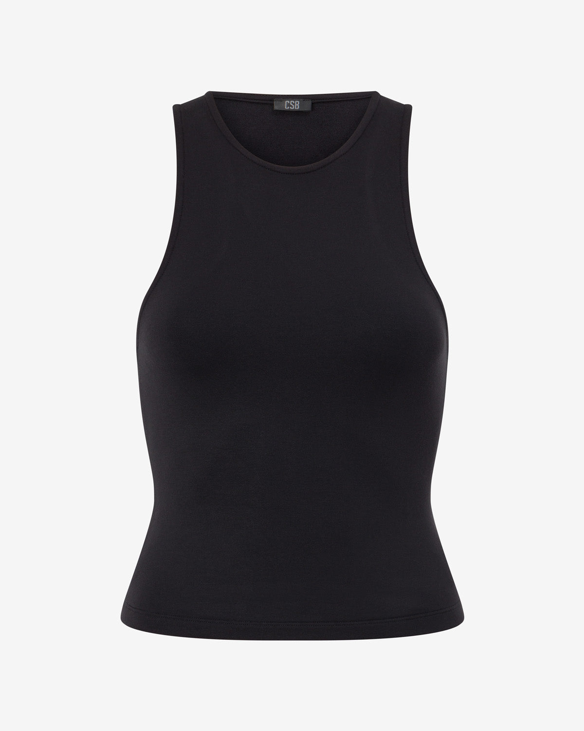Longline High Neck Tank | Black