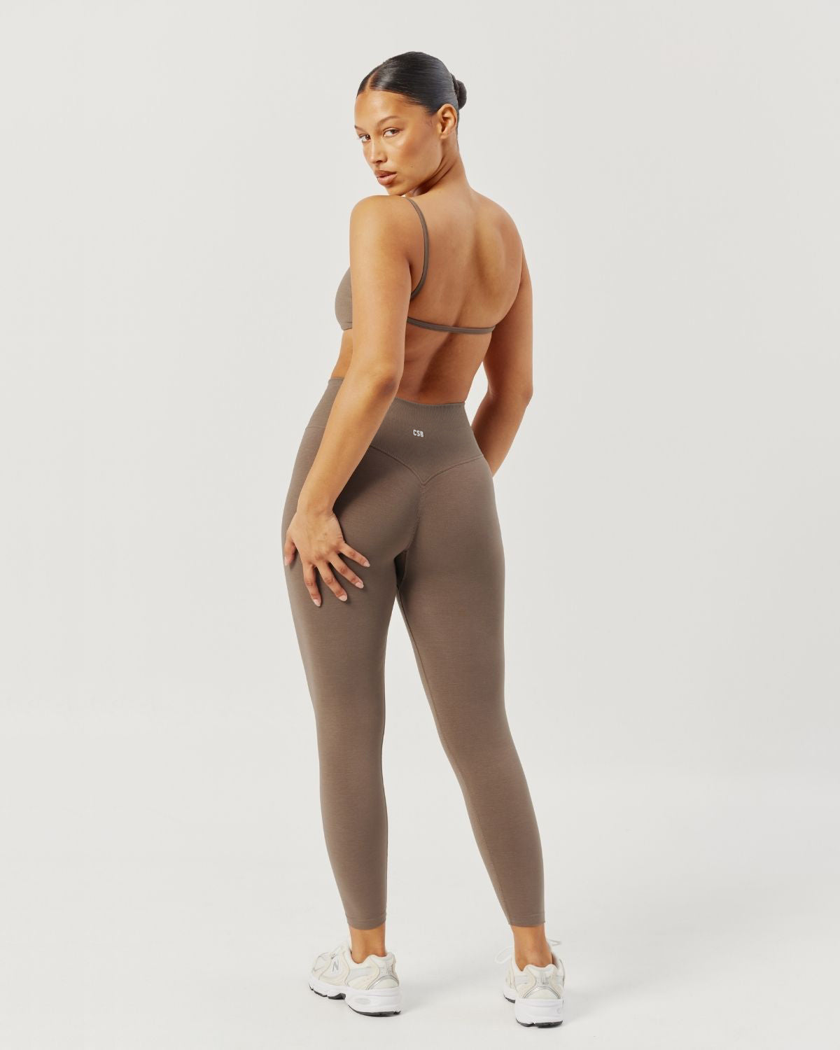 Seamless V Neck Crop | Chocolate Chip