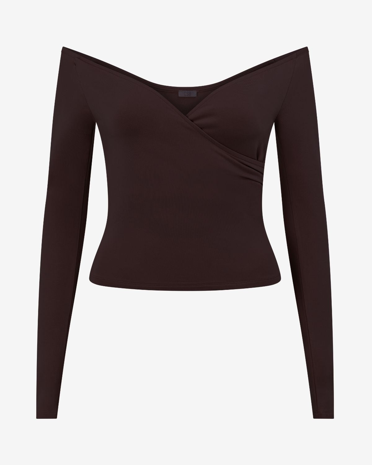 Off Shoulder Wrap Top | Espresso
