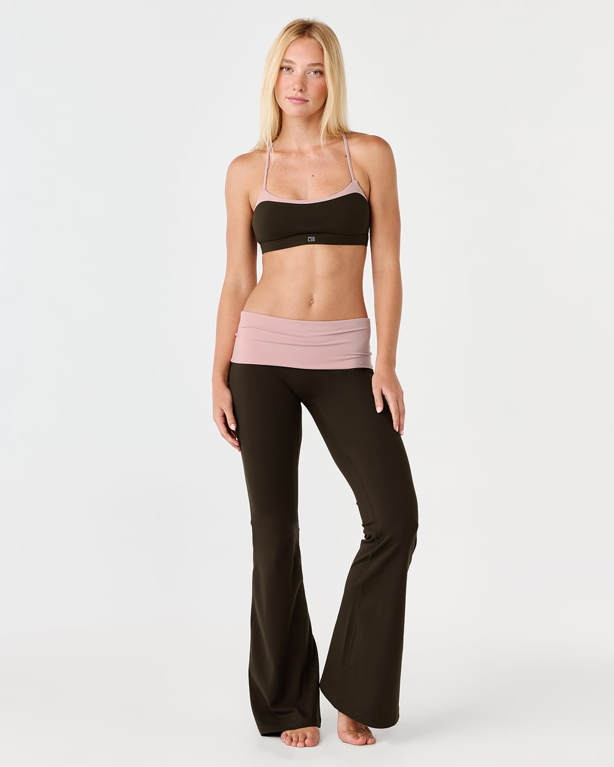 Form Fold Over Invisible Scrunch Flare Leggings | Dark Chocolate Two Tone