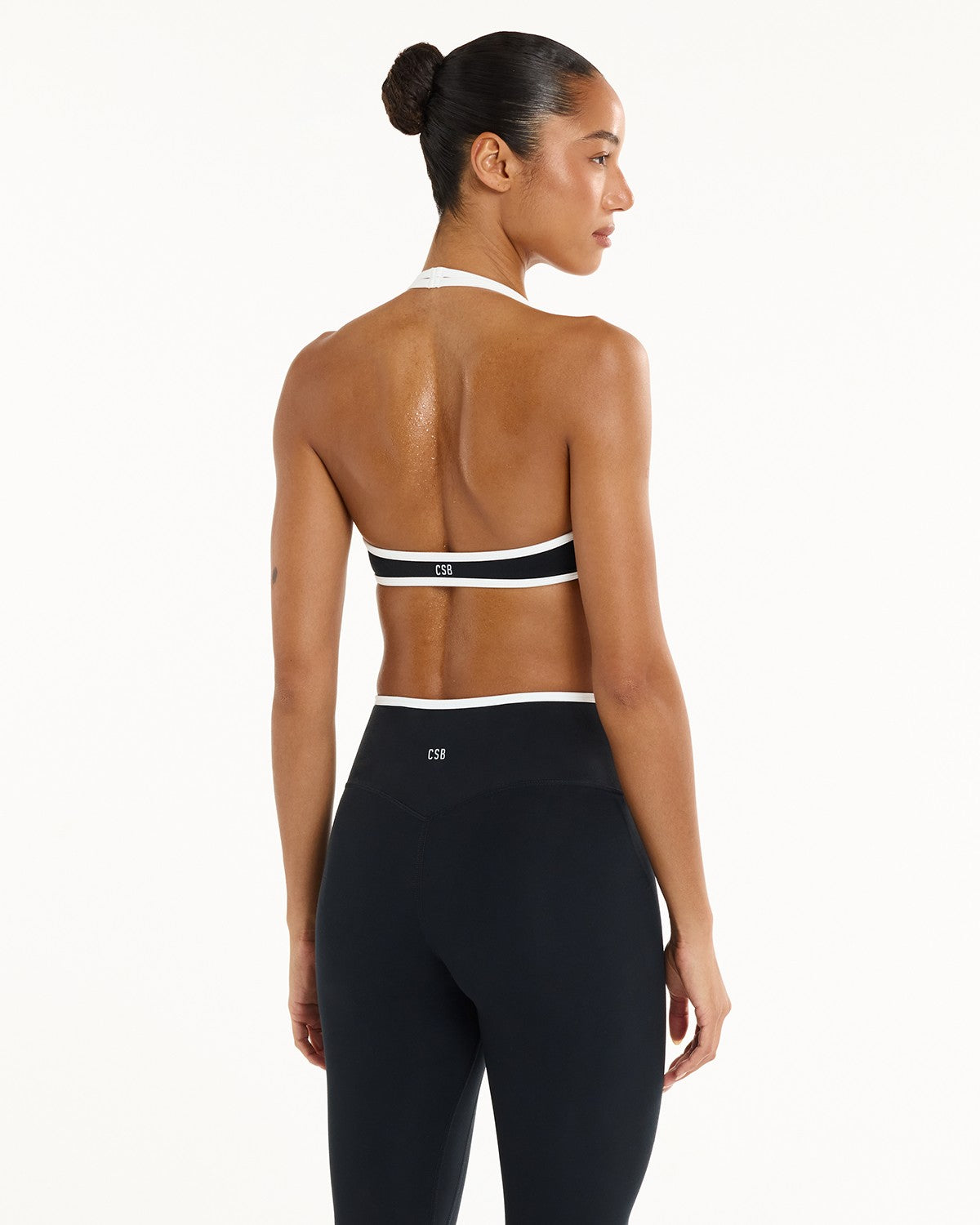 Serenity Halter Crop | Black Two Tone